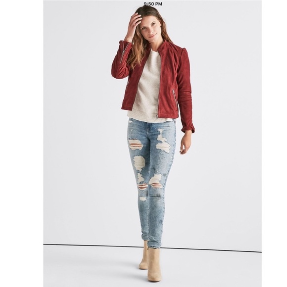 NWT Lucky Brand Sued moto jacket - Picture 2 of 7